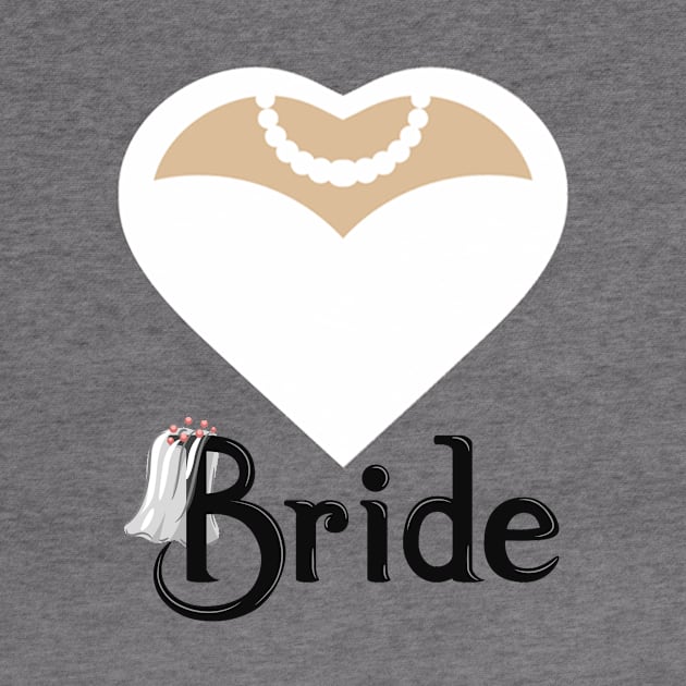 Bride T-Shirt Bride With Bow Tie Tee Shirt Bachelor Party T-Shirt by MiStore